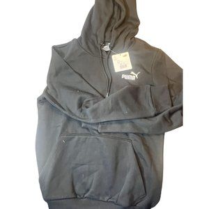 Puma Black Hoodie With Kangaroo Pocket & Drawstring Hood